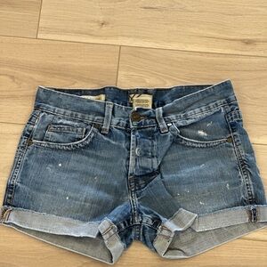 William Rast Faded Blue Denim Shorts